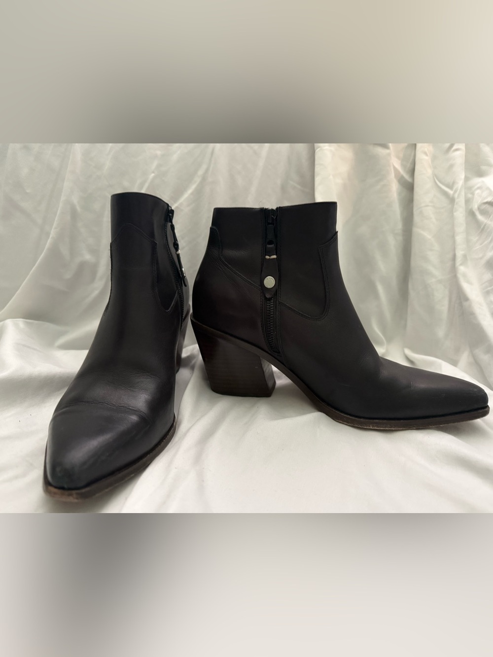 Rag & Bone Black Leather Ankle Boots Size 39